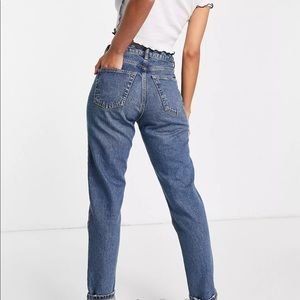 Topshop Light Medium Wash High Rise Mom Jeans - 28P